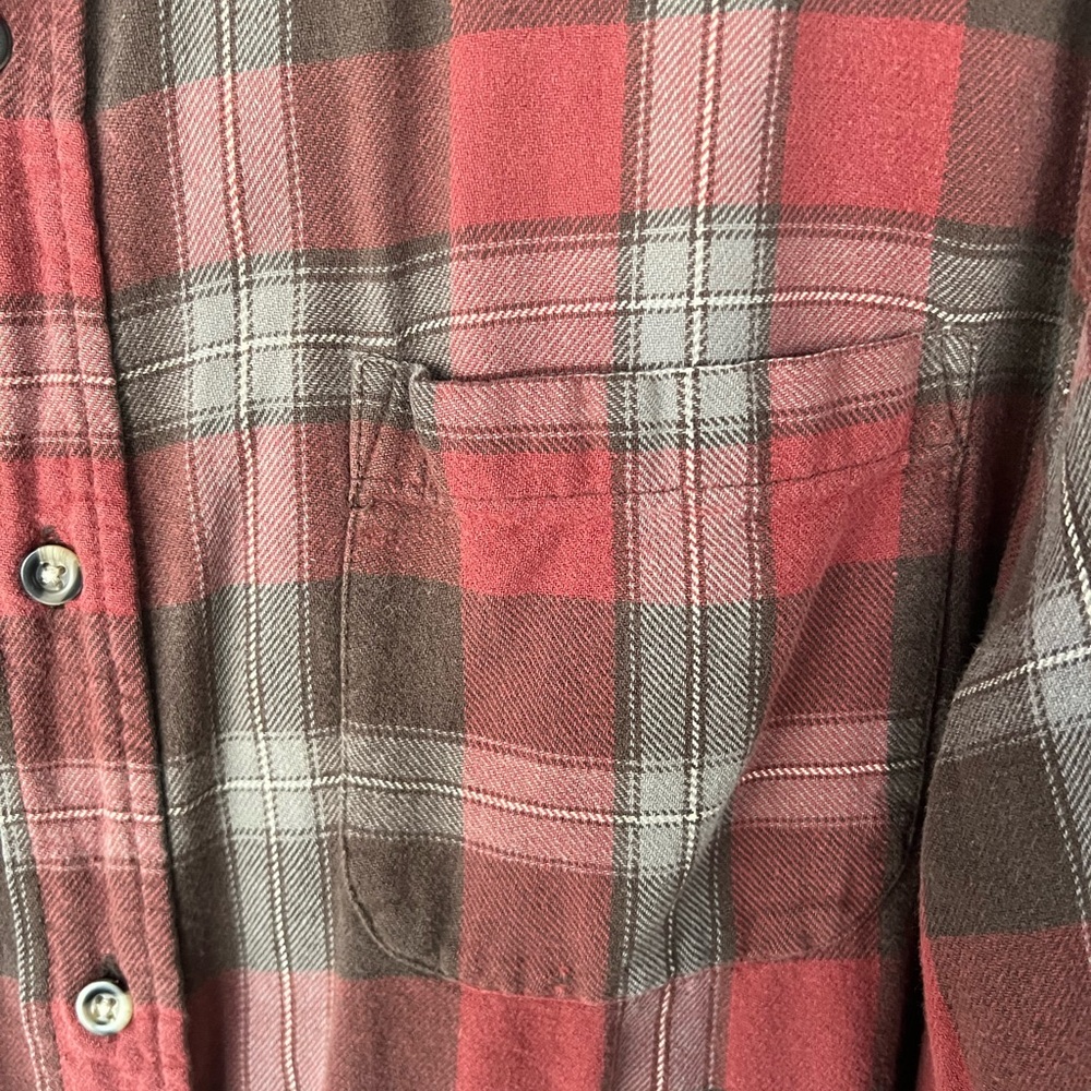 Lake Michigan Upcycled Flannel Plaid Button Down Shirt New Buffalo Beach Mens XL - Picture 4 of 15